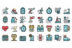 Running icons set vector flat Product Image 1