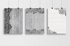 Wood &amp; Black Lace Digital Papers Product Image 2