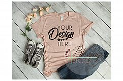 Tshirt Mockup Bella Canvas 3001 Mockup Prism Peach Heather Product Image 1
