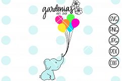 Baby Elephant with Balloons Product Image 1