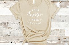 Bella Canvas 3001 Mockup T-Shirt Bundle All Colors On Wood Product Image 21