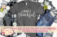Simply Thankful SVG, DXF, AI, EPS, PNG, JPEG Product Image 1