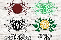 9 Floral Monograms Bundle SVG, DXF, JPG, PNG, DWG, AI, EPS Product Image 3