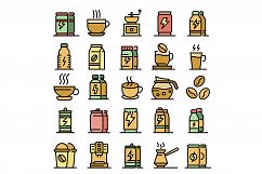 Energetic drink icons set vector flat Product Image 1