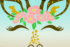 Giraffe Face With Flowers Svg Dxf Eps Png Svg Files Product Image 3