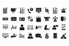 Trader desk icons set, simple style Product Image 1