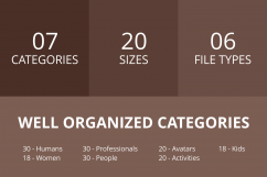 166 People Flat Greyscale Icons Product Image 3