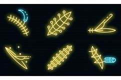 Suture icons set vector neon Product Image 1