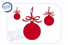 Christmas Bulb Machine Embroidery Design 3 Sizes Product Image 2