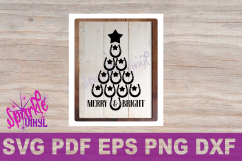 SVG Christmas Cowboy Cowgirl Christmas Horseshoe Tree Merry and Bright Stars Shirt Printable Svg files for cricut silhouette dxf png pdf eps Product Image 5