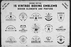 15 Vintage boxing emblems Product Image 1