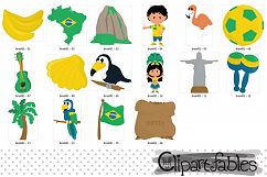 Brasil clipart, Brasilian clip art, Rio De Janeiro, instant Product Image 2