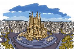 Barcelona illustration hand painted vector Product Image 1