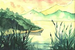 12 Artistic Watercolor Landscapes  Vector Copy Product Image 5