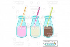 Birthday Milk Bottles SVG Cut File &amp; Clipart