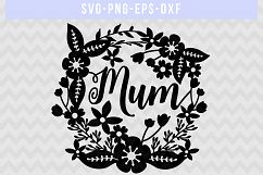 Mum SVG Cut File, Mother Papercut Template, DXF EPS PNG Product Image 4