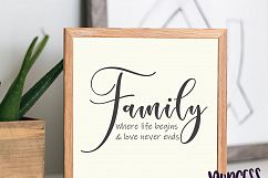 Family where life begins and love never ends|SVG DXF EPS PNG Product Image 3