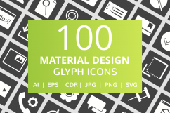 100 Material Design Glyph Inverted Icons Product Image 1