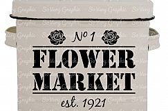 Flower Market | Vintage Farmhouse Sign | Cut Print | SVG PNG Product Image 2