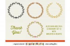 7 svg FLORAL LAURELS floral leaf circle frames - SVG DXF EPS PNG - for Cricut and Silhouette Cameo - clean cutting digital files Product Image 3