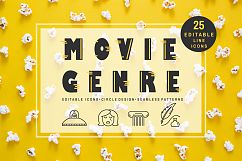 Movie Genre - editable line icons Product Image 1