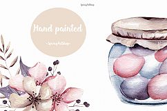 Happy Easter watercolor clipart Pastel flower illustration Product Image 6