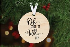 Oh Come Let Us Adore Him - Christmas SVG Cut File - DXF EPS Product Image 5