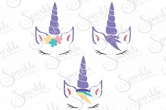 Unicorn Face Cut File Set | SVG, EPS, DXF, PNG Product Image 1