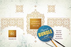 Golden Monoline Decor. Vector Bundle. Product Image 1