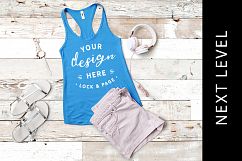 Turquoise Next Level 1533 Tank Top Mockup Gym Top Apparel Product Image 1