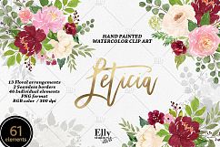 Watercolor flower clip art - Leticia Product Image 1