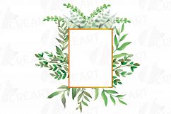 Watercolor floral wild leaves frames, printable borders Product Image 19