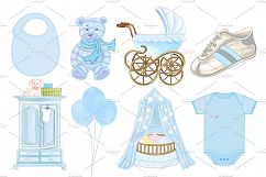 Baby Shower Baby Boy Patterns by Whimseez Product Image 3