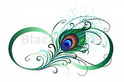Infinity Symbol with Peacock Feather ( Tattoo ) Product Image 1