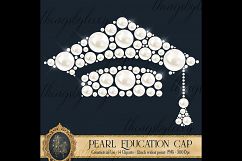 14 Pearl Education Cap Digital Clip Arts, Pearl Graduation Product Image 2