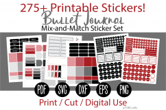 Bullet Journal and Planner Sticker Set - Red and Black Product Image 1