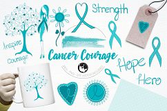 Cancer Courage graphics and illustrations Product Image 1