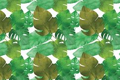 Palm leaf pattern, Tropical leaves digital paper, Digital Scrapbook Paper, Tropical background, Tropical texture, watercolor palm leafs Product Image 2