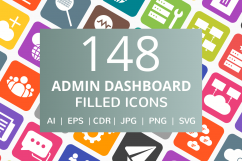 148 Admin Dashboard Filled Round Corner Icons Product Image 1