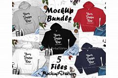 Winter Fall Hoodie Mockup Bundle 5 Colors Gildan 18500 Set Product Image 1