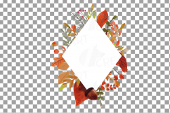 Autumn frames watercolor clip art pack, fall design borders Product Image 14