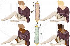 Book Lover Clipart, Back To School Graphics, Books Clipart Product Image 2