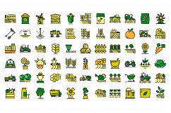 Farmer icons vector flat Product Image 1
