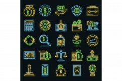 Deposit icons set vector neon Product Image 1