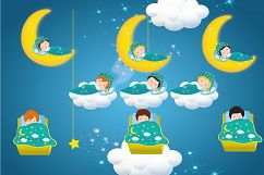 Sleepover boy illustration, Sleepover boy digital papers Product Image 2
