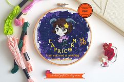 Zodiac Capricorn Cross Stitch pattern PDF, Astronomy Stitch Product Image 2