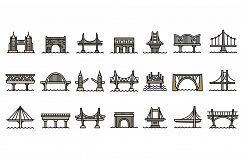 Bridges icons set, outline style Product Image 1