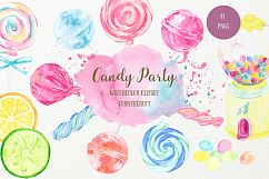 Watercolor Candy Party Clip Art  Product Image 2