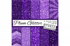 Plum Glitter Digital Paper Pack - 10 Papers Product Image 1