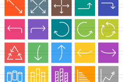 90 Infographics Line Multicolor B/G Icons Product Image 2